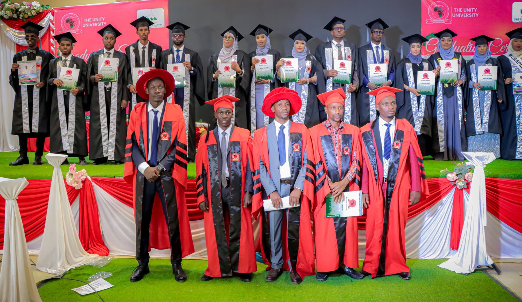 Graduates and faculty at the graduation ceremony